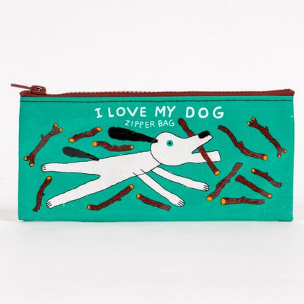 I Love My Dog Pencil Case- front view