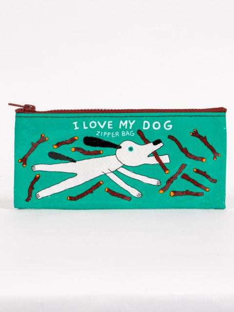 I Love My Dog Pencil Case- front view