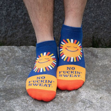 No Fuckin' Sweat Sneaker Socks L/XL- worn by model