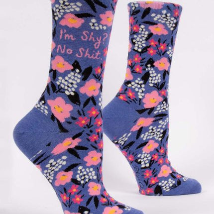 I'm Shy? No Shit. Crew Socks- side view