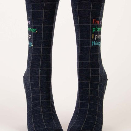 I'm A Planner Crew Socks- front view