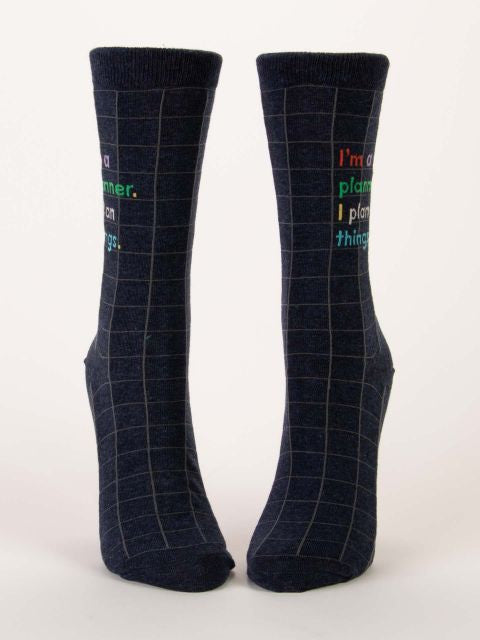 I'm A Planner Crew Socks- front view