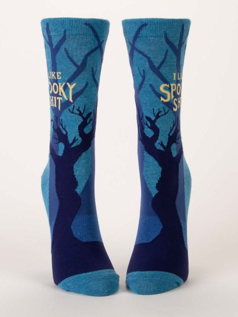 I Like Spooky Shit Crew Socks- front view