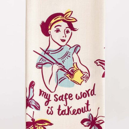 Safe Word Is Takeout Dish Towel- folded