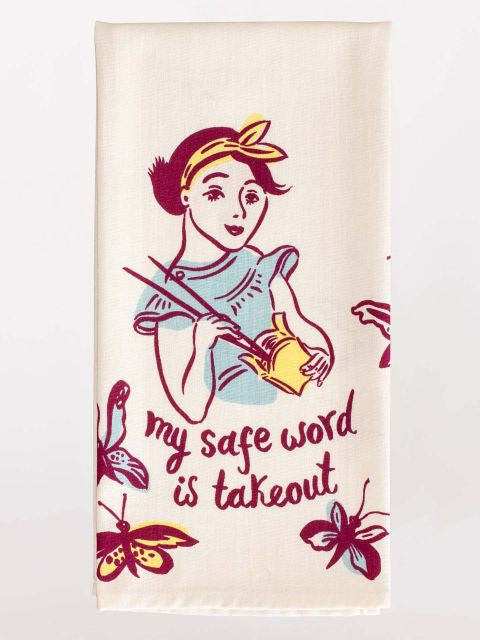 Safe Word Is Takeout Dish Towel- folded