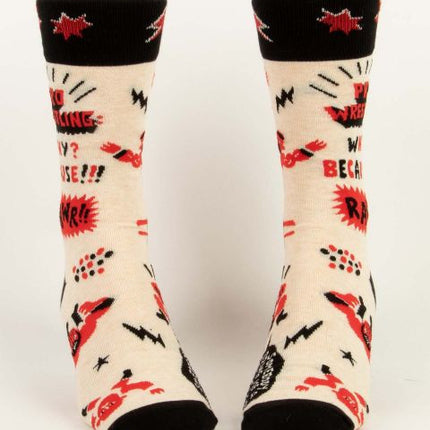 Pro Wrestling Men's Socks- front view