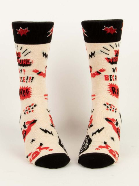 Pro Wrestling Men's Socks- front view