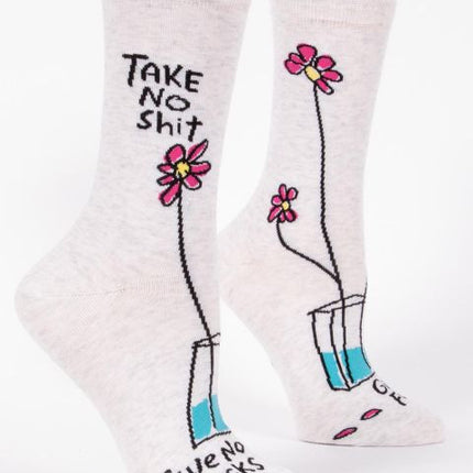 Take No Shit Crew Socks- side view