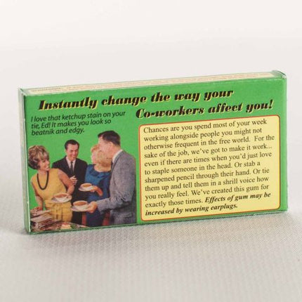Get Along With Your Coworkers Gum- Back of package