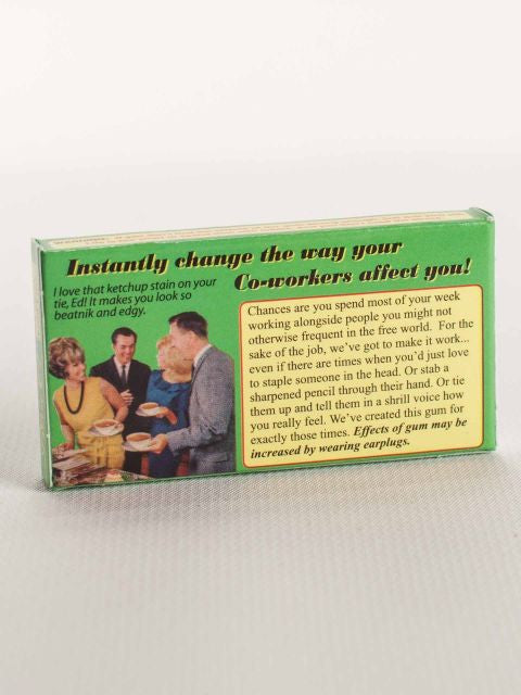 Get Along With Your Coworkers Gum- Back of package