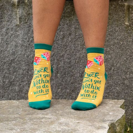 Luck Ain't Got Nothin' To Do With It Ankle Socks- worn by model