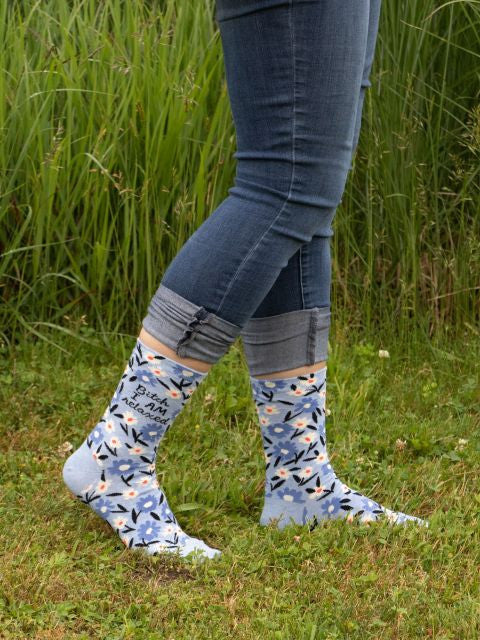Bitch I AM Relaxed Crew Socks- worn by model