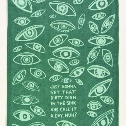 Dirty Dish In The Sink Dish Towel- unfolded