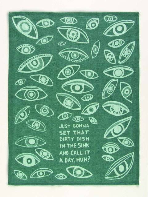 Dirty Dish In The Sink Dish Towel- unfolded
