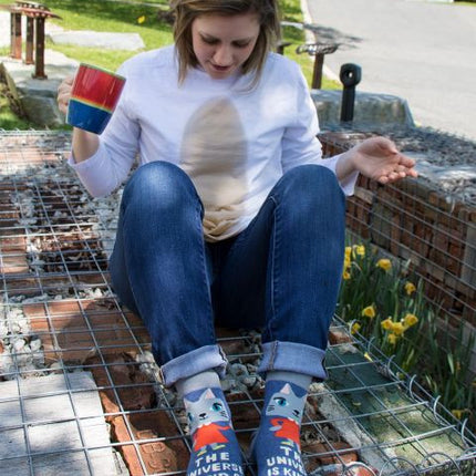 The Universe Is Kind of a Dick Ankle Socks- worn by model