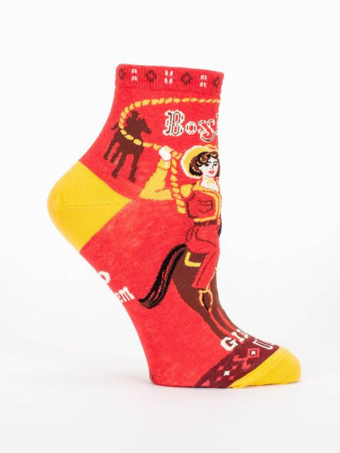 Boss Lady Ankle Socks- single sock right side view