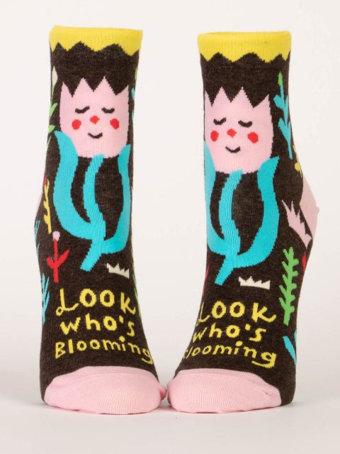 Look Who's Blooming Ankle Socks- front view