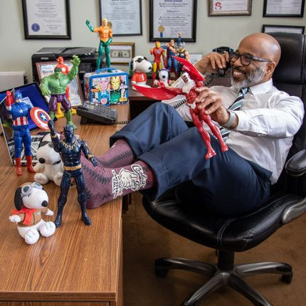 Coolest Guy On The Conference Call Men's Socks- worn by model