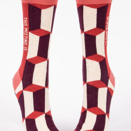 This Meeting is Bullshit Crew Socks- front view