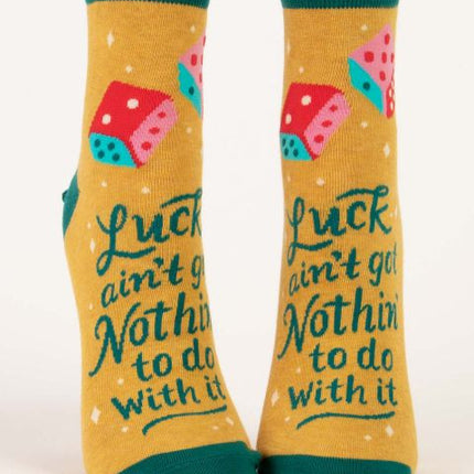 Luck Ain't Got Nothin' To Do With It Ankle Socks- front view