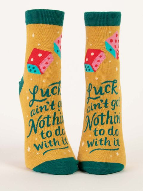 Luck Ain't Got Nothin' To Do With It Ankle Socks- front view