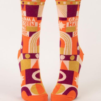 Grandma Has Seen Some Shit Crew Socks- front view