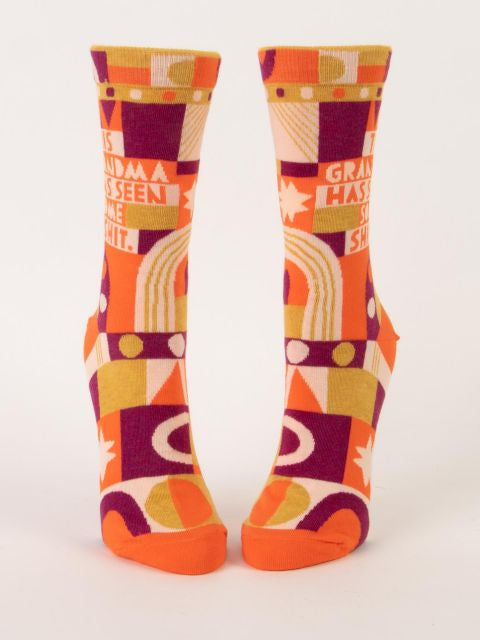 Grandma Has Seen Some Shit Crew Socks- front view