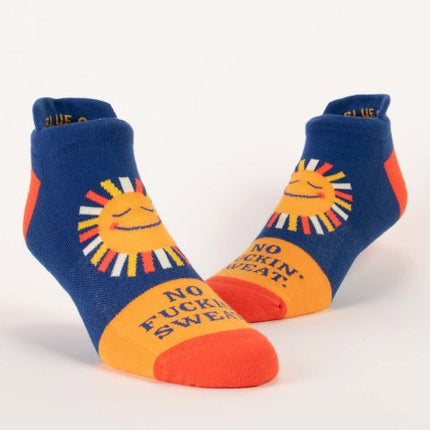 No Fuckin' Sweat Sneaker Socks L/XL- on foot view