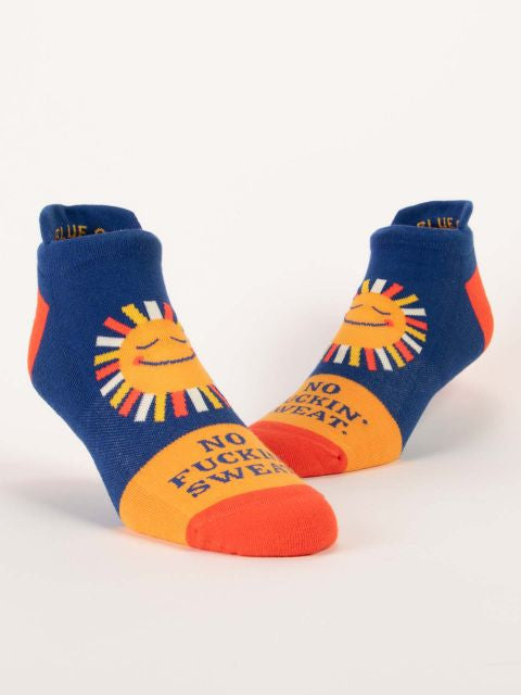 No Fuckin' Sweat Sneaker Socks L/XL- on foot view