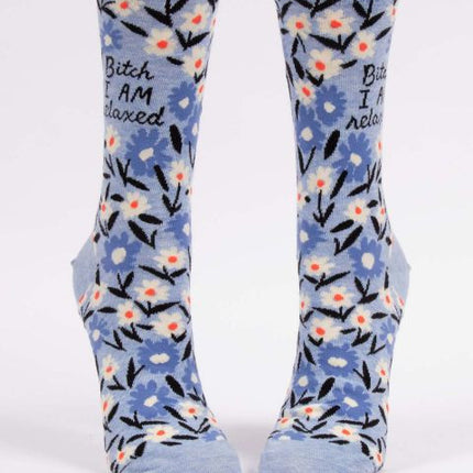 Bitch I AM Relaxed Crew Socks- front view
