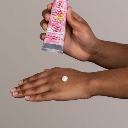 DFF Hand Cream- Peony with Geranium- being used