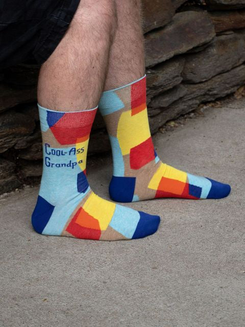 Cool-Ass Grandpa Men's Socks- worn by model