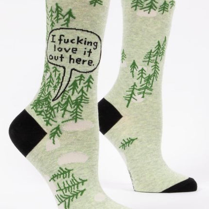 Fucking Love It Out Here Crew Socks- side view