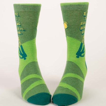I Hate This Fucking Beautiful Lawn Men's Socks- front view