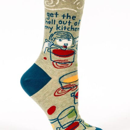 Get the Hell Out of My Kitchen Crew Socks- single sock right side view