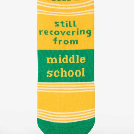 Recovering From Middle School Sneaker Socks L/XL- front view