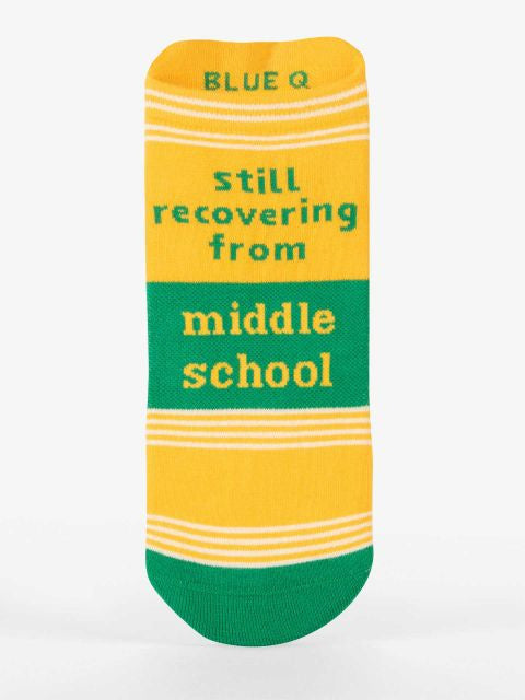 Recovering From Middle School Sneaker Socks L/XL- front view