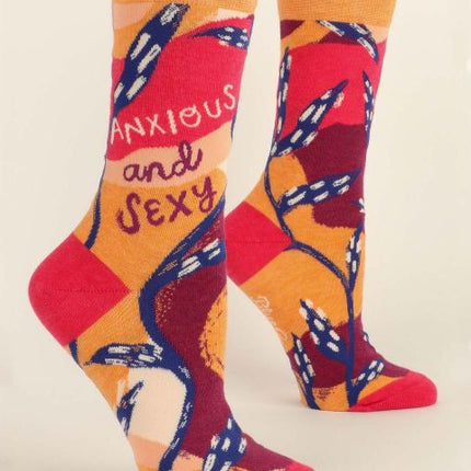 Anxious and Sexy Crew Socks- side view