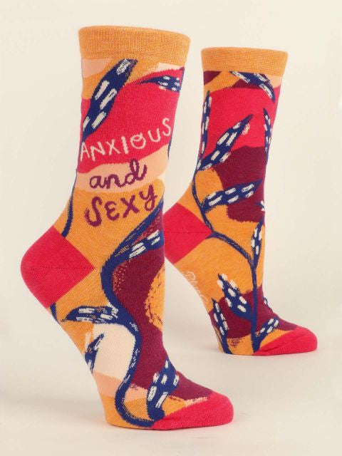 Anxious and Sexy Crew Socks- side view