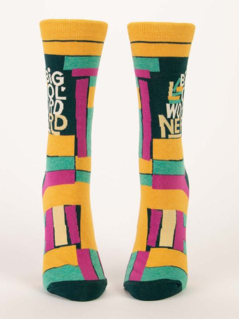 Big Ol' Word Nerd Crew Socks- front view