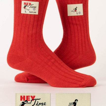 Hey Time Fuck You Tag Socks L/XL