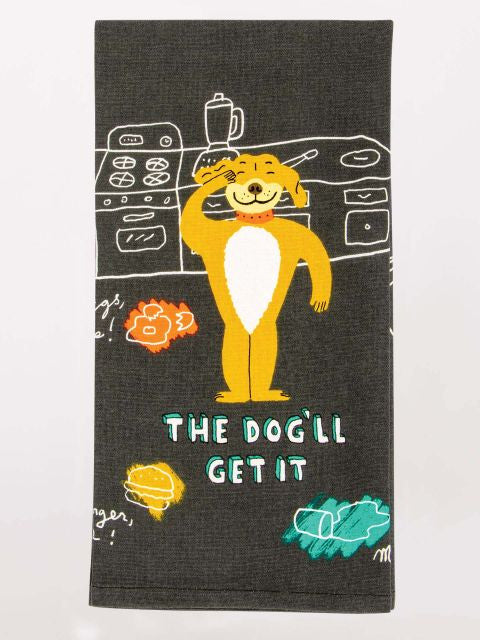 The Dog'll Get It Dish Towel- folded