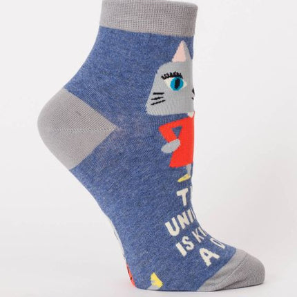 The Universe Is Kind of a Dick Ankle Socks- single sock right side view