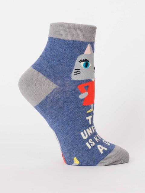 The Universe Is Kind of a Dick Ankle Socks- single sock right side view