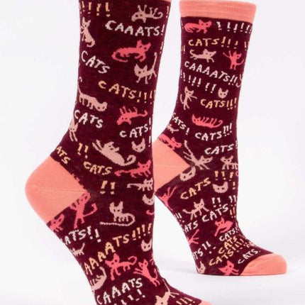 Cats! Crew Socks- side view