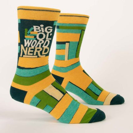 Big Ol' Word Nerd Men's Socks- side view