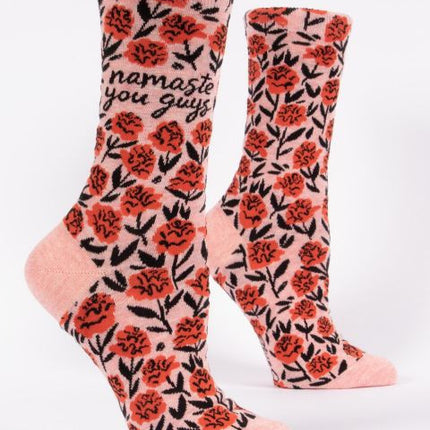 Namaste You Guys Crew Socks- side view