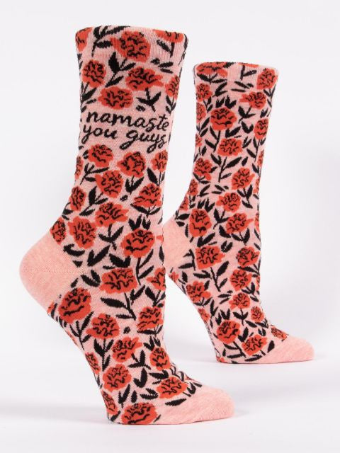 Namaste You Guys Crew Socks- side view