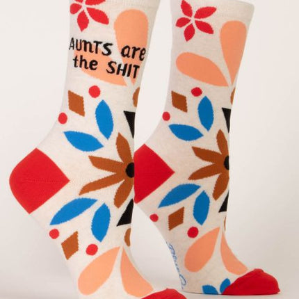 Aunts Are The Shit Crew Socks- side view