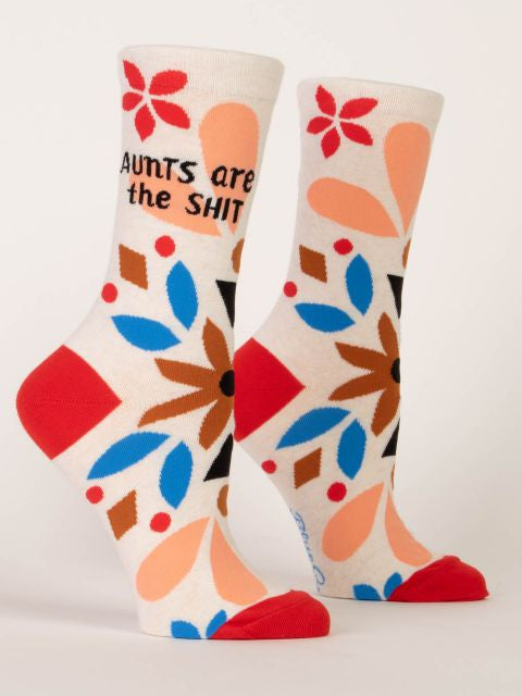 Aunts Are The Shit Crew Socks- side view